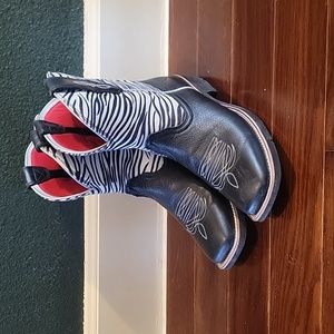 Ariat Zebra Cowboy Boots Size 7.5 B